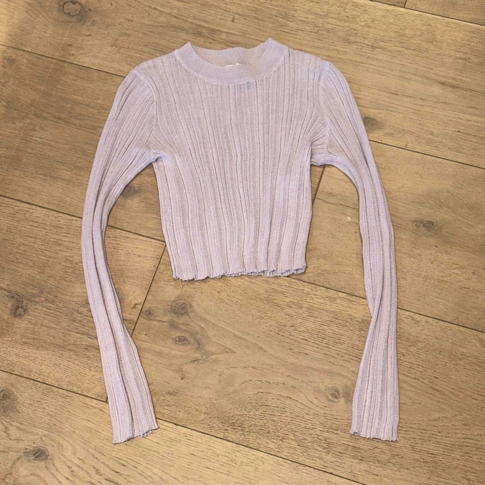 Lavender Ribbed Knit Top - Picture 2 of 4